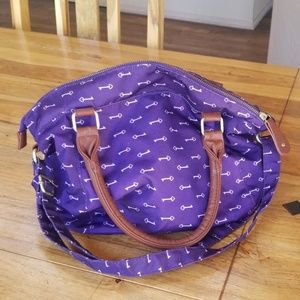 Purple canvas bag multistrap